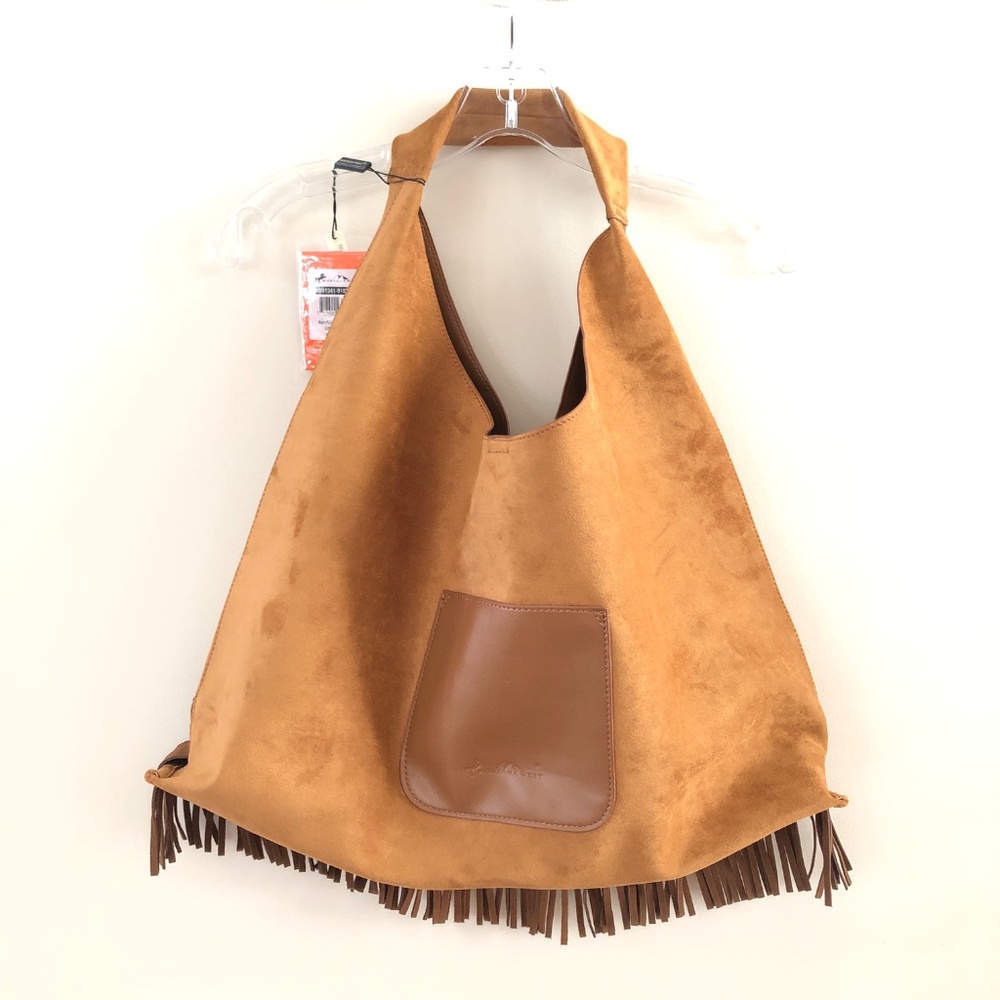 Oversized Montana West Tan Hobo Bag with Fringe NWT - Picture 3 of 9